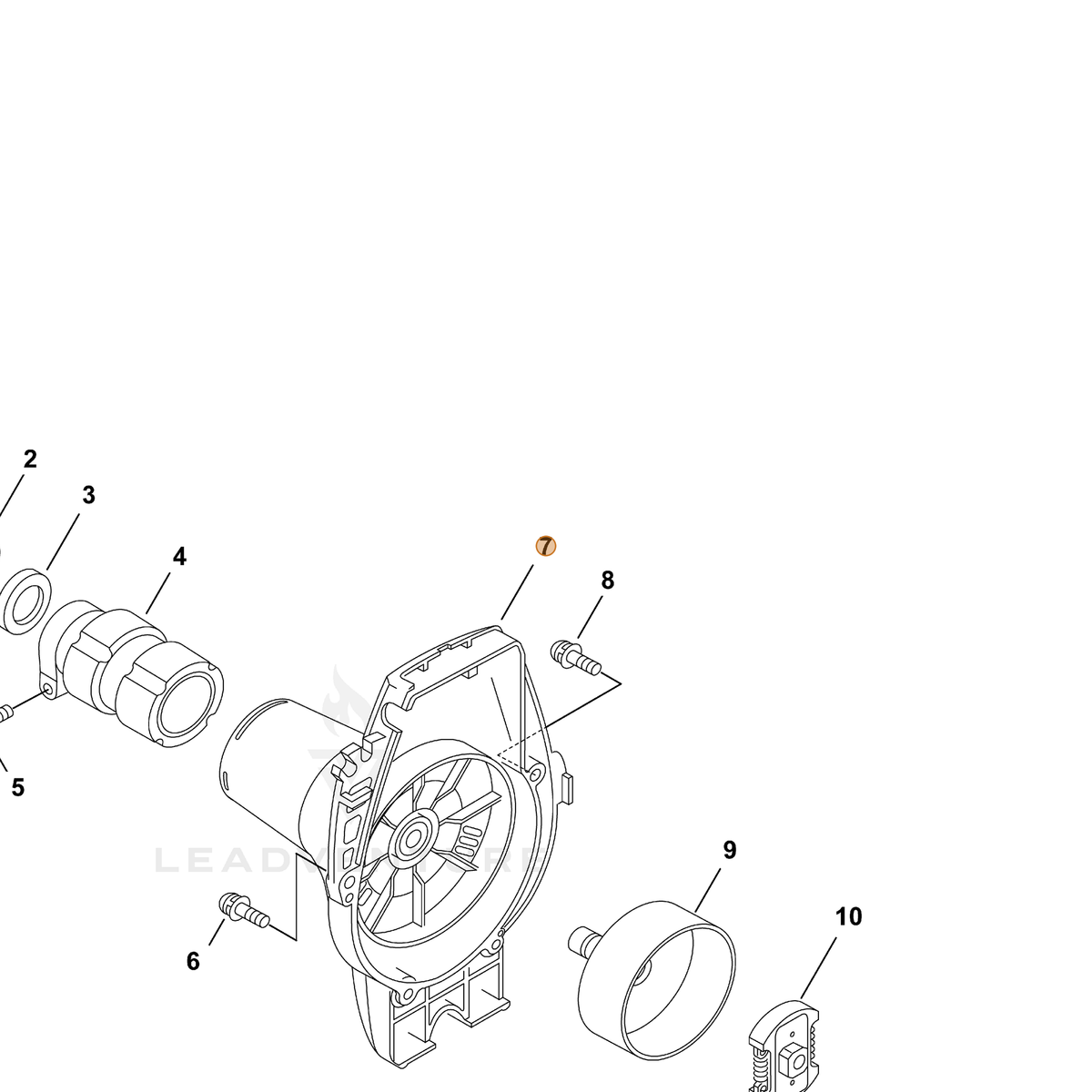 ECHO part A172002790 — IPL diagram snippet (6x zoom, amber highlight)