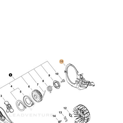ECHO part A172003200 — IPL diagram snippet (6x zoom, amber highlight)