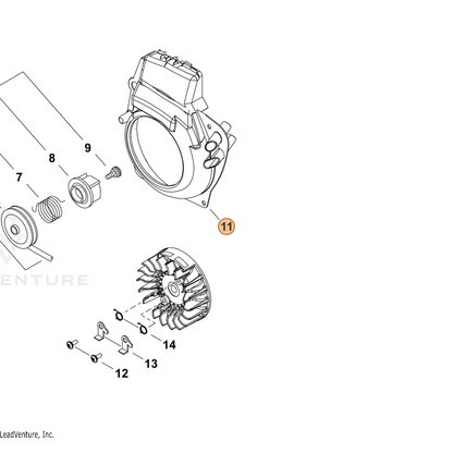 ECHO part A172003291 — IPL diagram snippet (6x zoom, amber highlight)