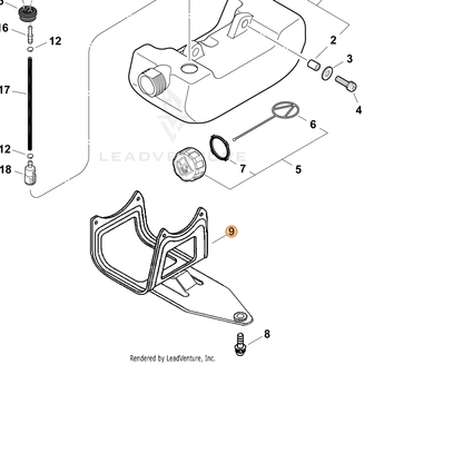 ECHO part A175000000 — IPL diagram snippet (6x zoom, amber highlight)
