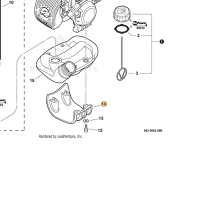 ECHO part A175000030 — IPL diagram snippet (6x zoom, amber highlight)