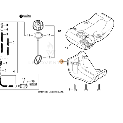 ECHO part A175000070 — IPL diagram snippet (6x zoom, amber highlight)