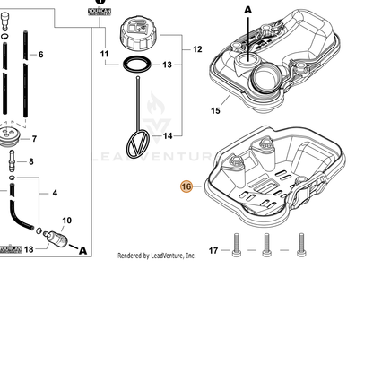 ECHO part A175000410 — IPL diagram snippet (6x zoom, amber highlight)
