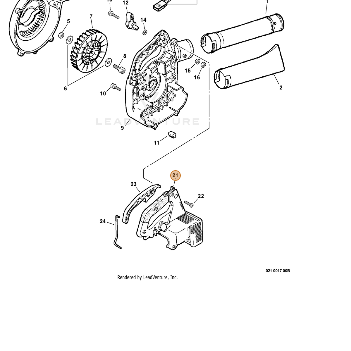ECHO part A190000680 — IPL diagram snippet (6x zoom, amber highlight)