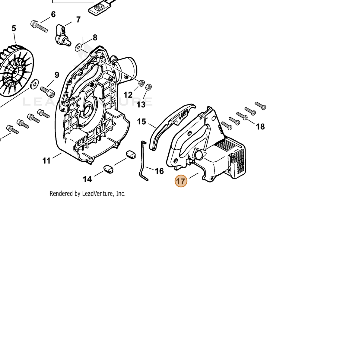 ECHO part A190000760 — IPL diagram snippet (6x zoom, amber highlight)