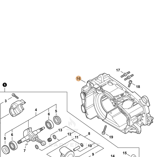 ECHO part A190001156 — IPL diagram snippet (6x zoom, amber highlight)