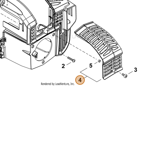 Echo part A190001820 — IPL diagram snippet (6x zoom, amber highlight)