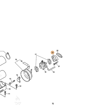 ECHO part A200000230 — IPL diagram snippet (6x zoom, amber highlight)