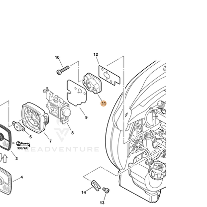 ECHO part A200000960 — IPL diagram snippet (6x zoom, amber highlight)