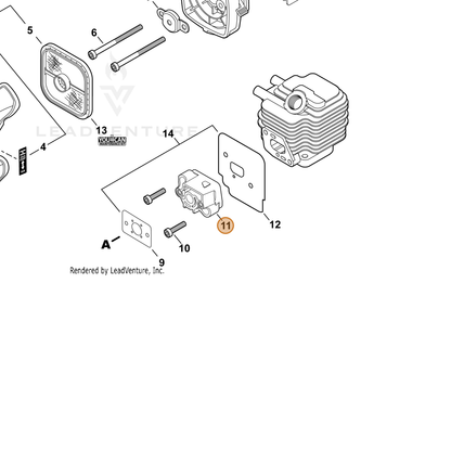 ECHO part A200001120 — IPL diagram snippet (6x zoom, amber highlight)