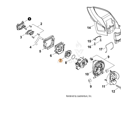 ECHO part A200001160 — IPL diagram snippet (6x zoom, amber highlight)