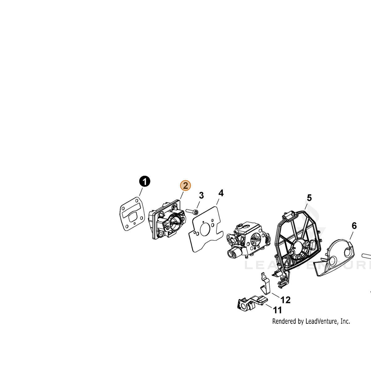 ECHO part A200001310 — IPL diagram snippet (6x zoom, amber highlight)