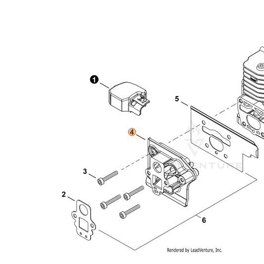 Echo part A200001350 — IPL diagram snippet (6x zoom, amber highlight)
