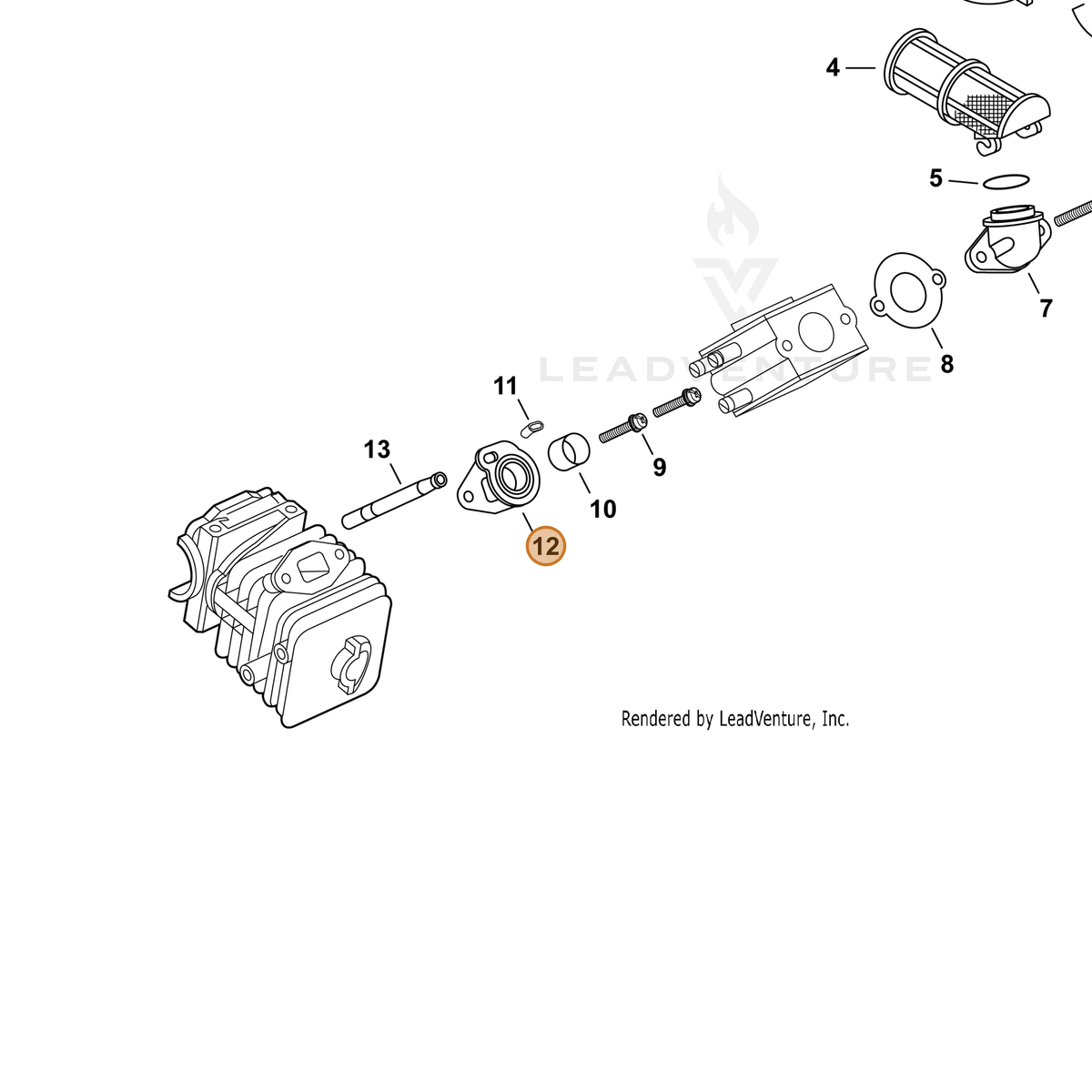 ECHO part A202000033 — IPL diagram snippet (6x zoom, amber highlight)