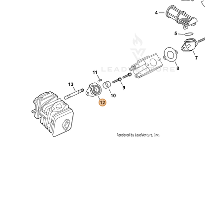 ECHO part A202000033 — IPL diagram snippet (6x zoom, amber highlight)