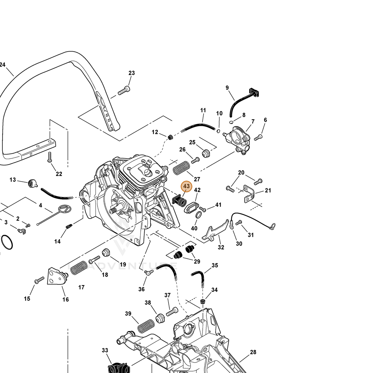 ECHO part A202000081 — IPL diagram snippet (6x zoom, amber highlight)
