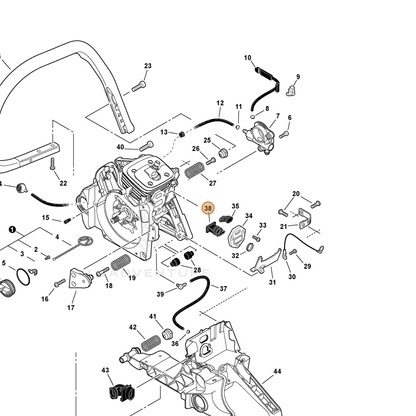 ECHO part A202000220 — IPL diagram snippet (6x zoom, amber highlight)