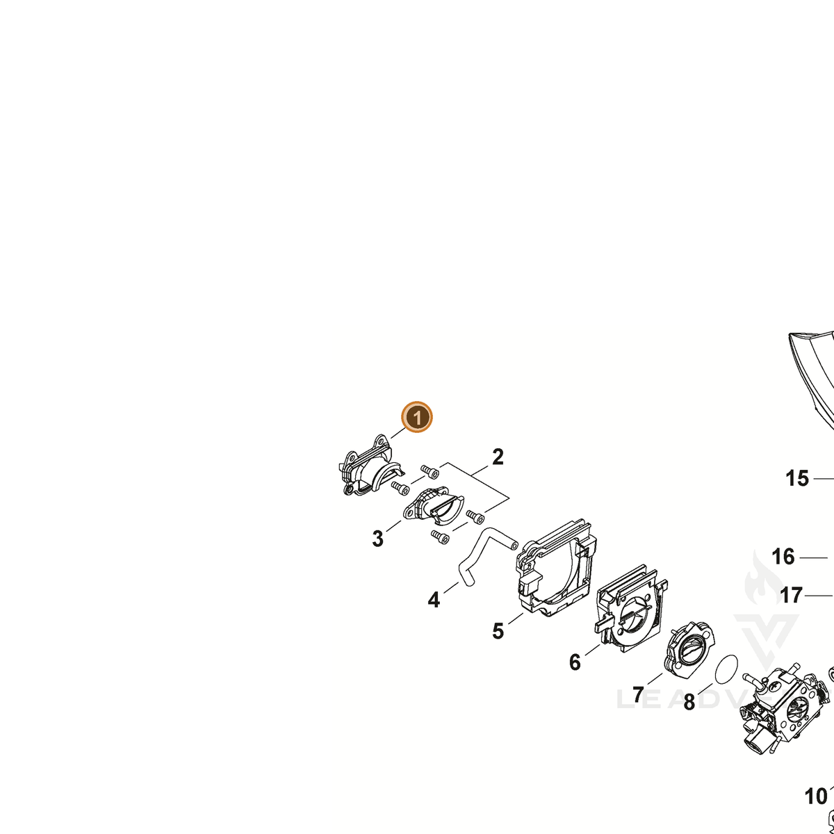 ECHO part A202000310 — IPL diagram snippet (6x zoom, amber highlight)