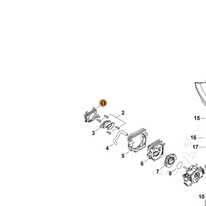 ECHO part A202000310 — IPL diagram snippet (6x zoom, amber highlight)