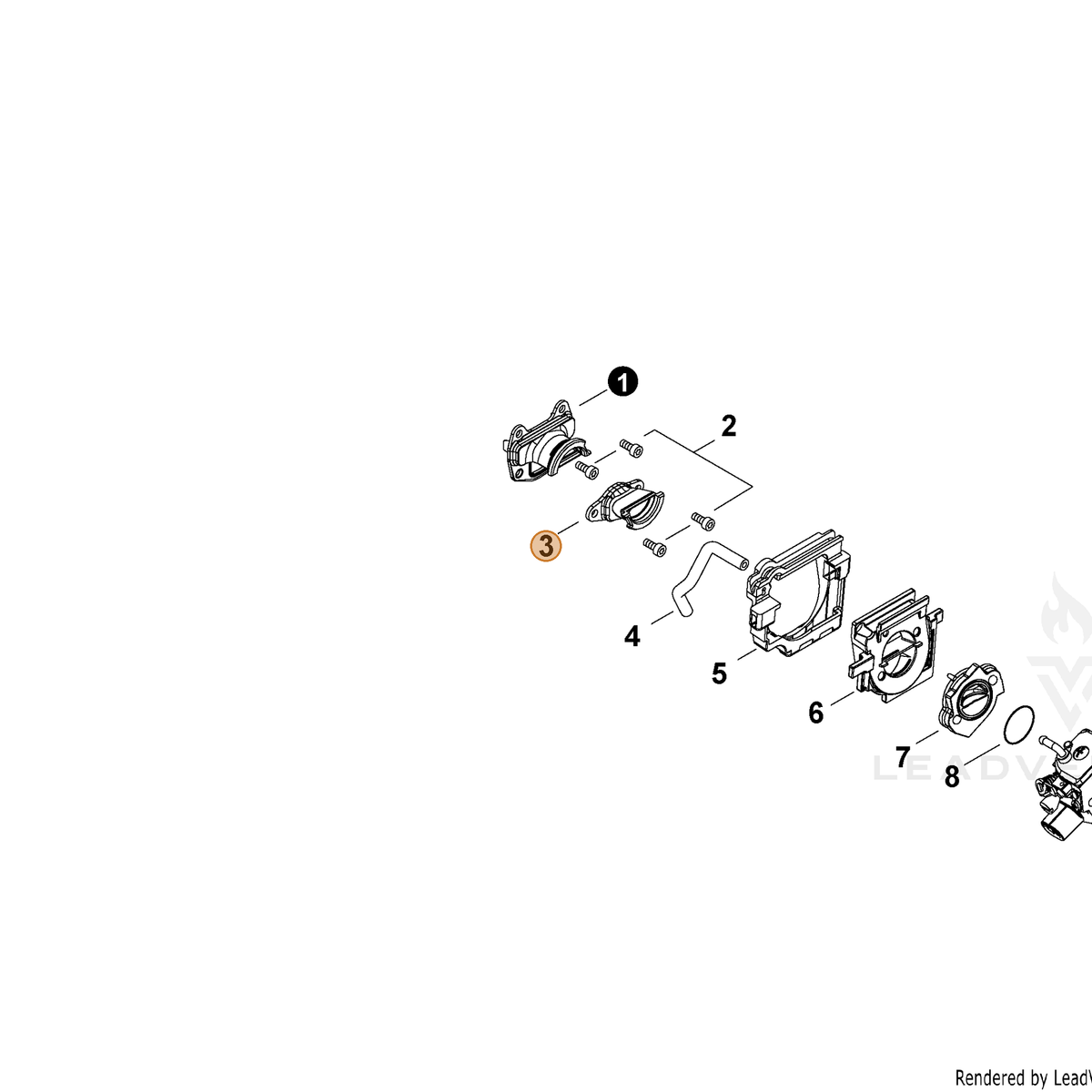 ECHO part A202000320 — IPL diagram snippet (6x zoom, amber highlight)