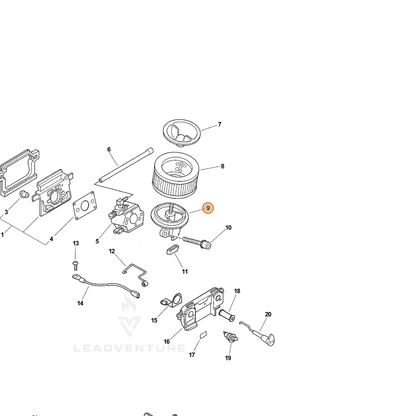 ECHO part A204000004 — IPL diagram snippet (6x zoom, amber highlight)