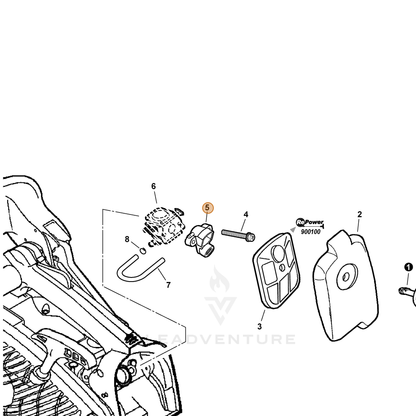 ECHO part A204000072 — IPL diagram snippet (6x zoom, amber highlight)