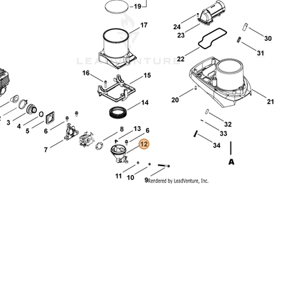ECHO part A204000241 — IPL diagram snippet (6x zoom, amber highlight)