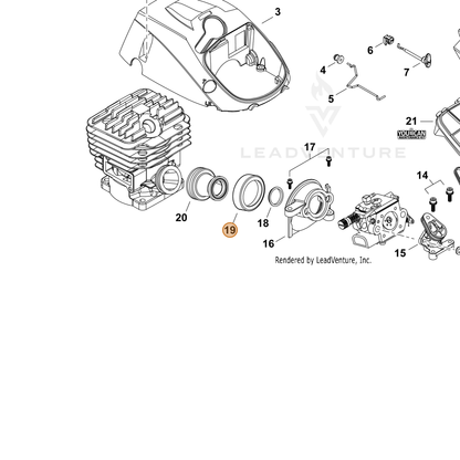 ECHO part A206000030 — IPL diagram snippet (6x zoom, amber highlight)
