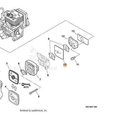 ECHO part A209000140 — IPL diagram snippet (6x zoom, amber highlight)