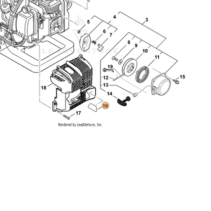 ECHO part A209000450 — IPL diagram snippet (6x zoom, amber highlight)