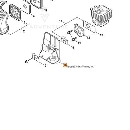 ECHO part A209000710 — IPL diagram snippet (6x zoom, amber highlight)
