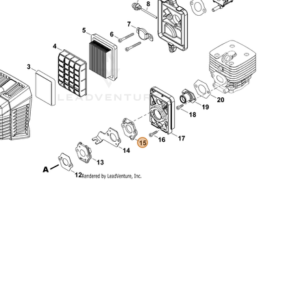 ECHO part A209000720 — IPL diagram snippet (6x zoom, amber highlight)