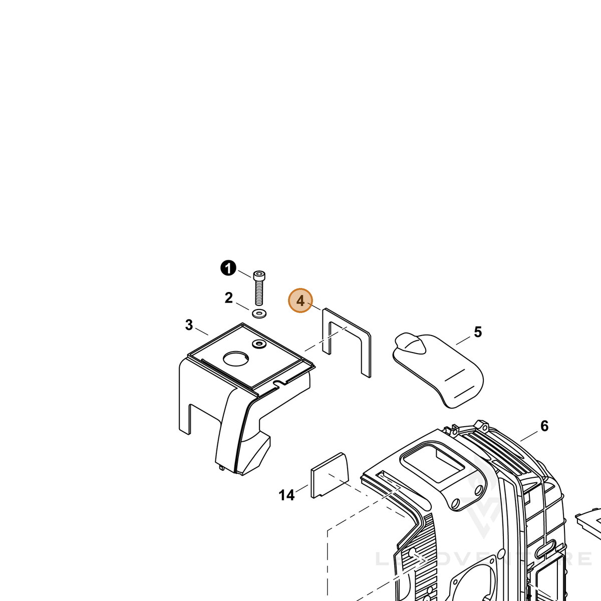 ECHO part A209000771 — IPL diagram snippet (6x zoom, amber highlight)