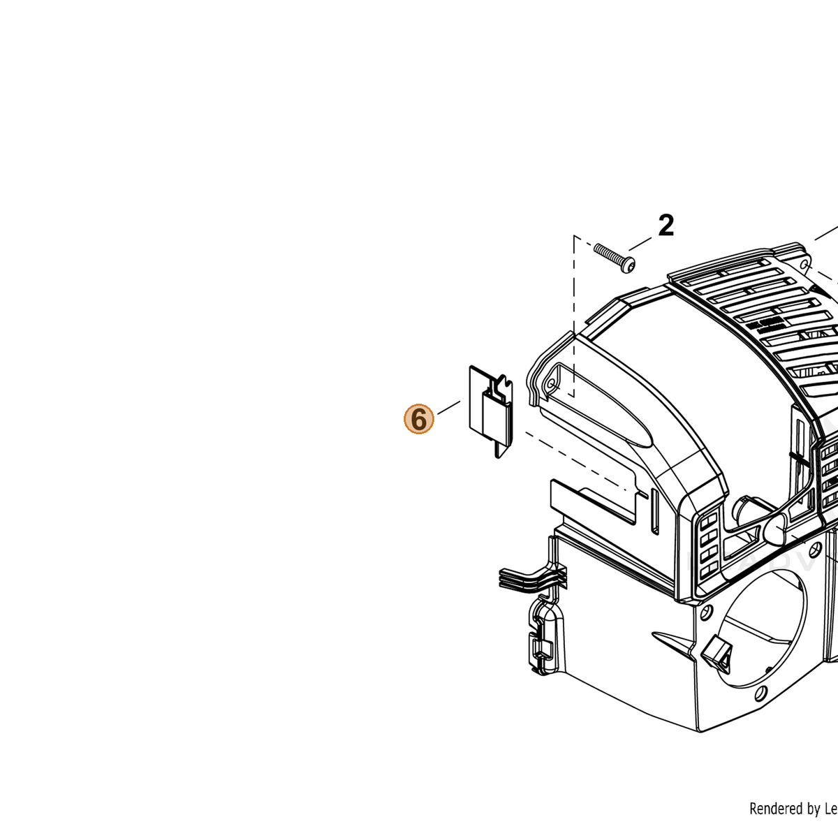 ECHO part A209001200 — IPL diagram snippet (6x zoom, amber highlight)
