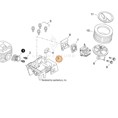 ECHO part A220000012 — IPL diagram snippet (6x zoom, amber highlight)