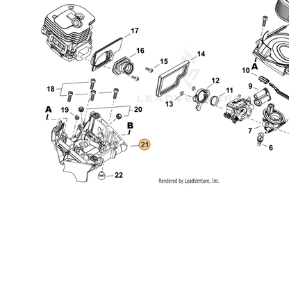 ECHO part A220000090 — IPL diagram snippet (6x zoom, amber highlight)