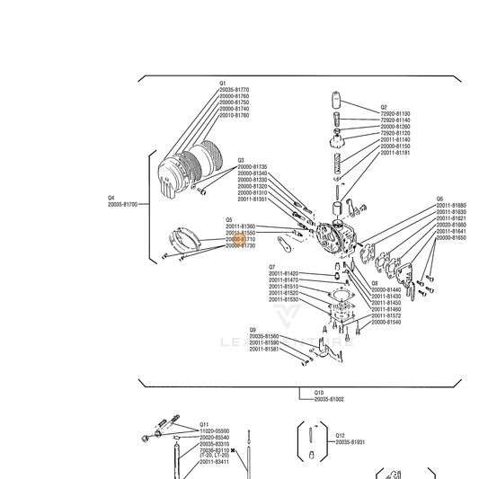 Echo part A225000550 — IPL diagram snippet (6x zoom, amber highlight)