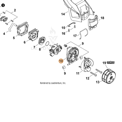 ECHO part A225000730 — IPL diagram snippet (6x zoom, amber highlight)