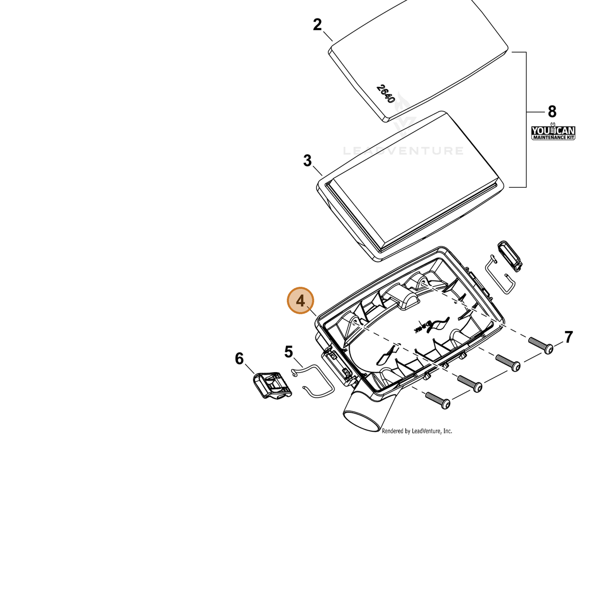 ECHO part A225000741 — IPL diagram snippet (6x zoom, amber highlight)
