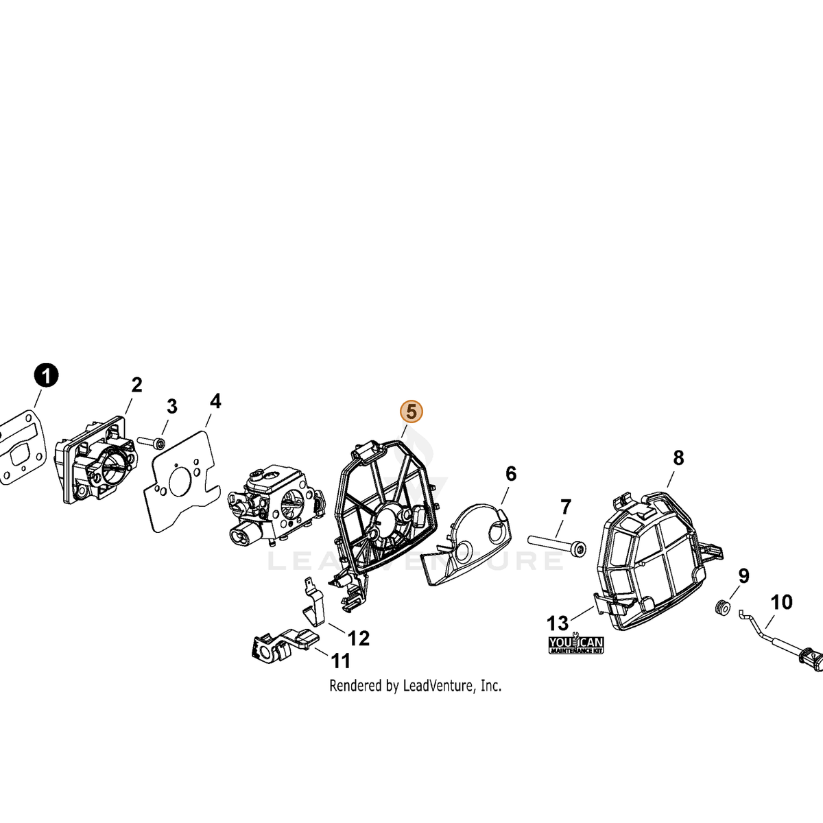 ECHO part A225000760 — IPL diagram snippet (6x zoom, amber highlight)