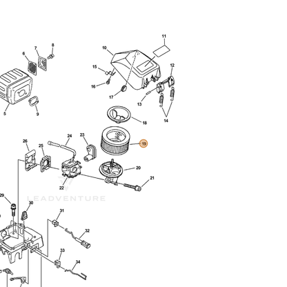 ECHO part A226000070 — IPL diagram snippet (6x zoom, amber highlight)