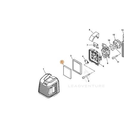 ECHO part A226000210 — IPL diagram snippet (6x zoom, amber highlight)