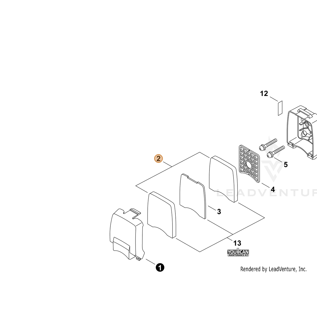ECHO part A226000300 — IPL diagram snippet (6x zoom, amber highlight)