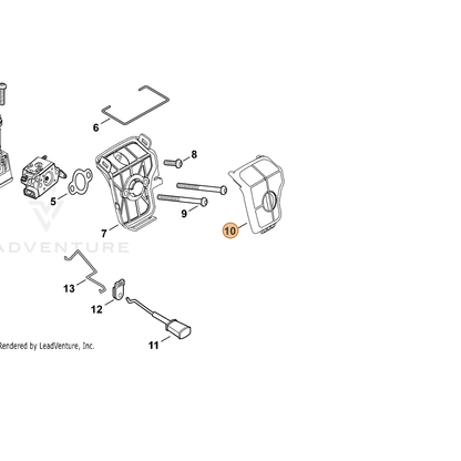 ECHO part A226000460 — IPL diagram snippet (6x zoom, amber highlight)
