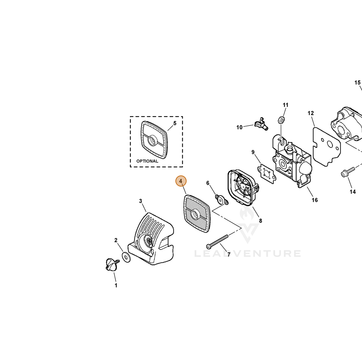 ECHO part A226000473 — IPL diagram snippet (6x zoom, amber highlight)