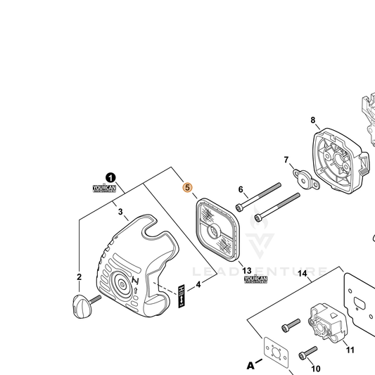 ECHO part A226001410 — IPL diagram snippet (6x zoom, amber highlight)
