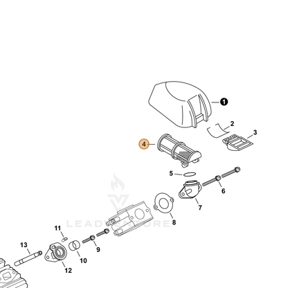 ECHO part A226001700 — IPL diagram snippet (6x zoom, amber highlight)