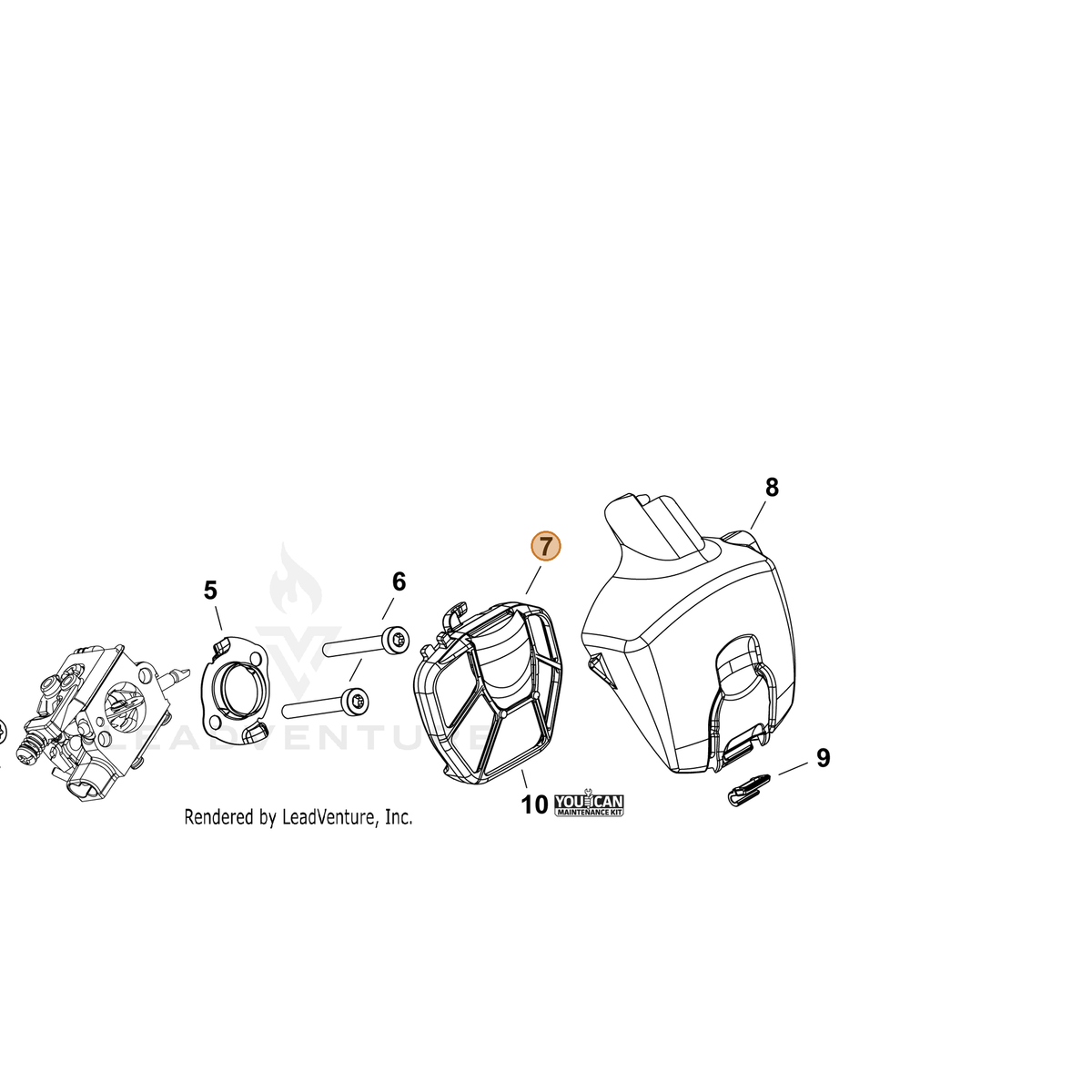 ECHO part A226001991 — IPL diagram snippet (6x zoom, amber highlight)