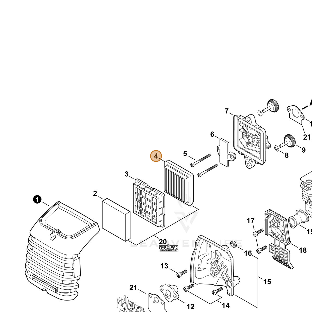 ECHO part A226002030 — IPL diagram snippet (6x zoom, amber highlight)