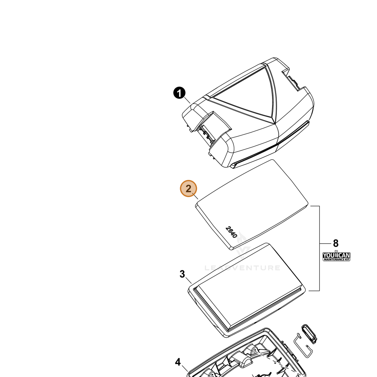 ECHO part A226002250 — IPL diagram snippet (6x zoom, amber highlight)